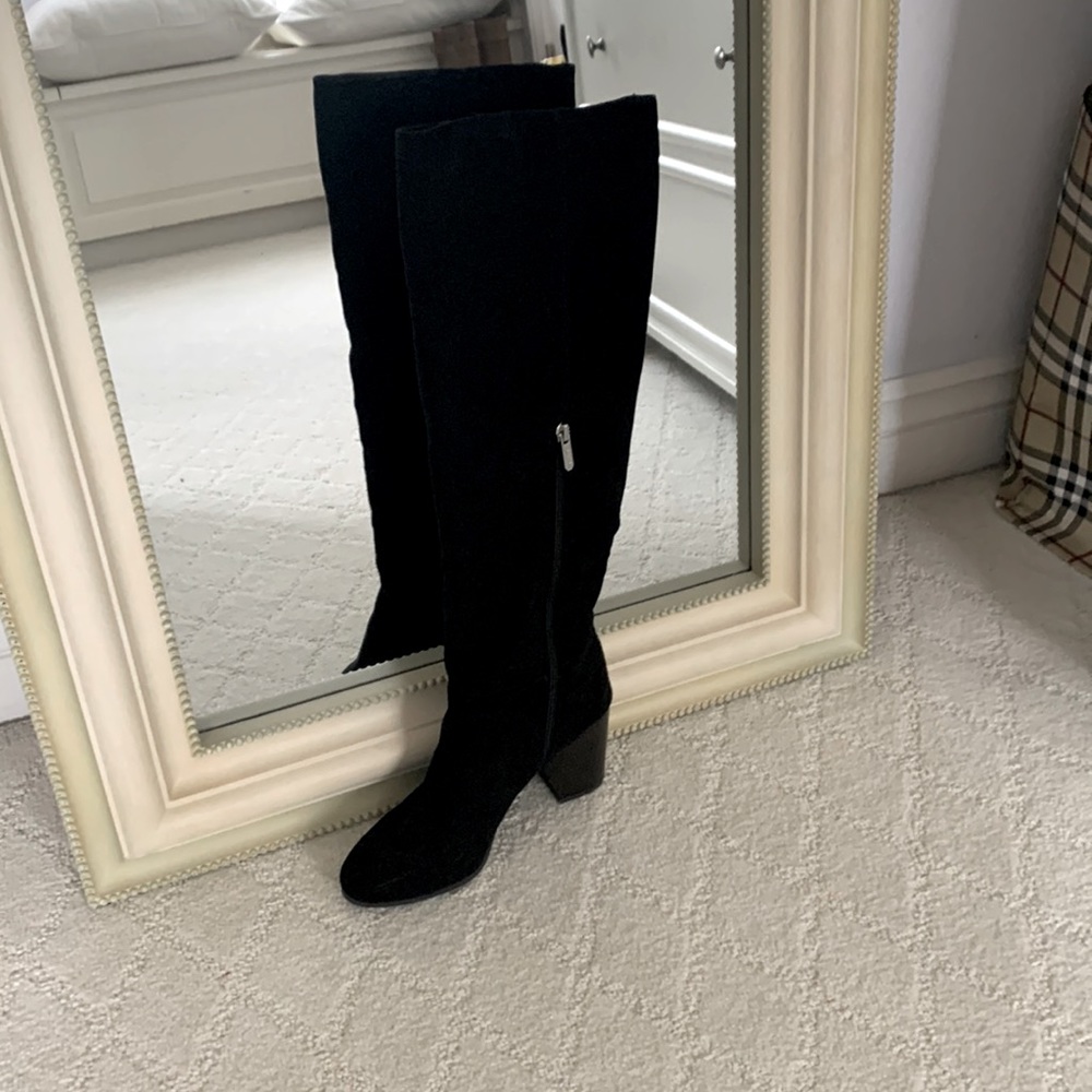 NWOT - black over the knee suede boots
